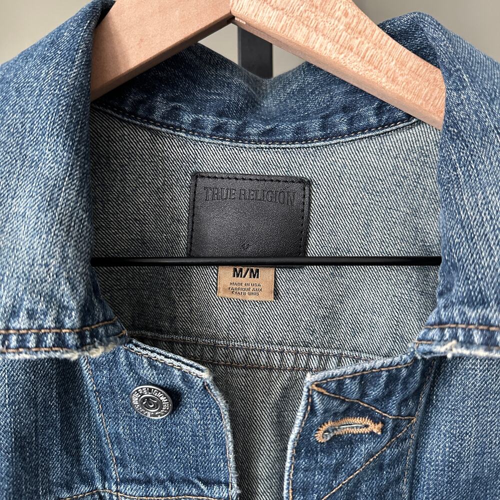 True Religion Dari Cropped Jean Jacket Medium - Picture 3 of 6